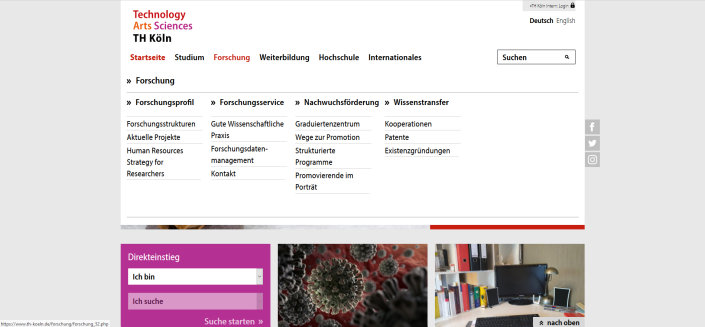 Flyoutnavigation Forschung Flyoutnavigation Forschung